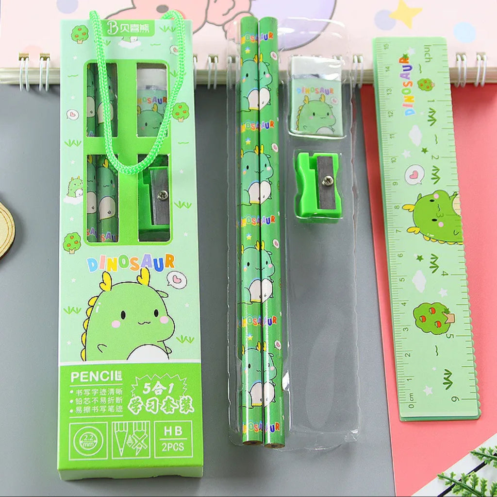 Cute Character 5-Piece Stationery Gift Box Set